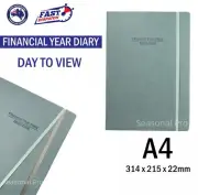 2025 2026 Financial Year Diary Day To View A4 Planner Journal Elastic Greenish