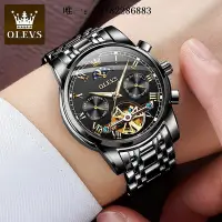 在飛比找Yahoo!奇摩拍賣優惠-手錶正品名牌瑞士認證手表男款機械表全自動鋼帶鏤空陀飛輪男腕表