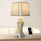 Table Lamps for Bedroom Living Room, Bedside Lamp with Fabric Shades, 29'' Ta...