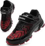 [ASHION] Trainers Children's Trainers Boys Sports Shoes Children's Shoes Breathable Running Shoes Outdoor, Black red, 38 EU
