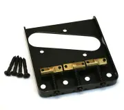 WTBBK Wilkinson Black Compensated Brass 3-Saddle Bridge Fender Telecaster/Tele®
