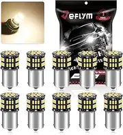Upgraded 1156 Led Bulbs Warm White,Rv Light Bulbs,1141 BA15S 1003 1073 7506 LED Bulbs Extremely Super Bright,1156 LED Replacement Light Bulbs for 12 Volt RV Interior Camper Boat Led Lights (10 Pcs)