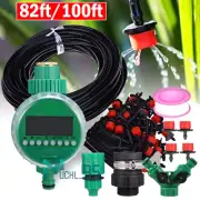 100ft/82ft Automatic Drip Irrigation System Kit for Garden,Greenhouse,Lawn,Patio