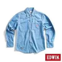在飛比找momo購物網優惠-【EDWIN】男裝 露營系列 刺繡LOGO長袖牛仔襯衫(石洗