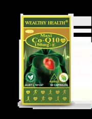 Wealthy Health Maxi CO-Q10 150mg Plus E | 60C