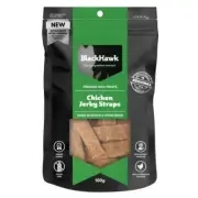 Black Hawk Chicken Jerky Straps Dog Treats 100g