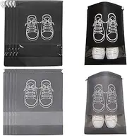 [IKOPFLN] Pack of 10 Travel Shoe Bags, Shoe Bag with Drawstring Strap, Shoe Storage Bags, Dustproof Shoe Bags for Travel Accessories, Shoe Bag Case, 32 x 44 cm, a, A