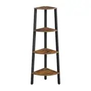 Corner Shelf Stand, 4-Tier Corner Bookshelf, Industrial Corner Ladder Shelf,