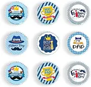 48 Pcs Edible Happy Fathers Day Cupcake Toppers Cupcake Picks Happy Father's Day Theme Men Birthday Party Cake Decorations Supplies