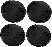 Generic 4pcs Camera Lens Cover Lens Protector Camera Lenses Lens Cover Protector Lens Covers Snap Lens Cover Center Pinch Lens Cover Plastic Black