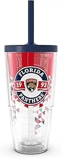 Tervis NHL Florida Panthers - Shatter Made in USA Double Walled Insulated Tumbler Travel Cup Keeps Drinks Cold & Hot, 24oz with Straw Lid, Classic