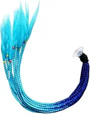 BUGUUYO Unique Motorcycle Helmet Braid Decor Suction Cup Ponytail Wig for Boys and Girls Adults Helmets