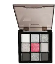 Dark Grey Shimmer Eyeshadow - Smokey Eyeshadow Palette | Grey Eyeshadow Palette | Shimmer Silver Black Gray Color Eye Shadow Palettes | Blendable 9 Colors, Long Lasting for Midnight