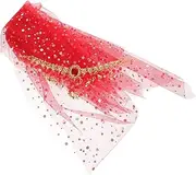 [VALICLUD] 1 Set Headgear Tassel Dress Robe Halloween Costume Wedding Decorations Festival Rhinestone Chain Faux Skirt Bridal Outfit Belly Dancer Face Veil Choker Shawls Metal