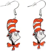[SCRDPRAD] Funny Cute Weird Animal Acrylic Wooden Cat Dog Elephant Drop Dangle Earrings Lovely Pet Creative Cartoon Unique Funny Teacher's Day Back to School Jewelry for Women Girls