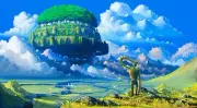 Anime floating island castle in the sky studio ghibli Playmat Gaming Mat