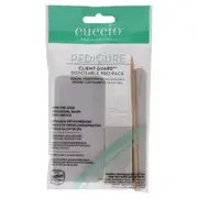 Cuccio Pedicure Client Guard Disposable Pro Pack by Cuccio for Women - 4 Pc Birchwood Stick, Nail File, Large Heel Buffer, Nail Buffer