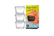 GLASSLOCK 3 PIECE BABY FOOD CONTAINER SET WITH LIDS - SQUARE