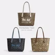 NWT COACH Mini City Tote In Signature Canvas With Horse And Sleigh CM183/CN682