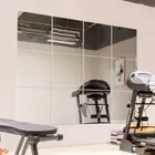 Gym Mirrors Square Wall Mounted Mirror, Frameless Mirror Tiles for Wall Ceiling