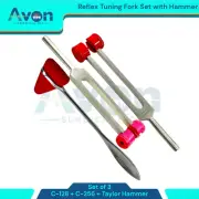 Taylor Reflex Hammer & Sensory Tuning Forks C-128 Hz + C-256 Hz - Neuro Testing