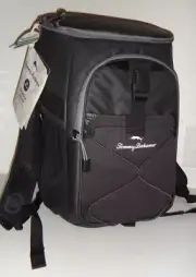 TOMMY BAHAMA Zip Cooler Bag Insulated Backpack 24 Cans Deep Freeze Gray Black
