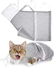 Cat Shower Net Bag Cat Grooming Bathing Bag Adjustable Cat Washing Bag Multifunc