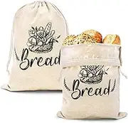 Philbinden 2 Pack Bread Bags for Homemade Bread | 15"x12"Linen Bread Bag with Plastic Liner-Reusable Bread Storage Bag for Bread Dry Food