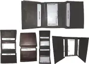 Lot of 5 Men's Genuine Leather Trifold Wallet Brown, men's billfold wallet BNWT
