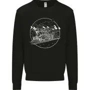 White Locomotive Steam Engine Train Spotter Kids Sweatshirt Jumper