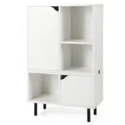 Costway Wooden Bookcase Home Organizer Display Shelf White