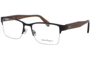 Salvatore Ferragamo SF2222 202 Eyeglasses Men's Matte Brown Semi Rim 54mm