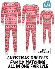 CHRISTMAS PYJAMAS FAMILY MATCHING FAIR ISLE ONEZEES ALL IN ONE EX UK STORE BNWT
