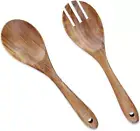 AOOSY Salad Tongs,10.2 Inches Salad Servers,Natural Acacia Wood Serving Utens...