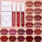 3pcs;set Matte Velvet Lip Gloss Waterproof Long Lasting Non-stick Cup Lipstick ;