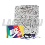 SB Dunk Low Court Purple Mini Sneaker 3D Keychain + Bag & ShoeBox