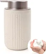 Umlaca Soap Dispenser, 350ml Lotion Hand Pump Dispenser, Refillable Foam Dispenser for Lotions, Essential Oil, Liquid Soaps etc., Suitable for Bathroom Countertop Kitchen（Pockmarked Beige Foam）