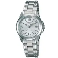 在飛比找ETMall東森購物網優惠-【CASIO】 時尚典雅淑女腕錶-銀白 (LTP-1215A