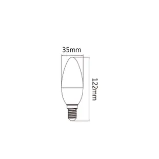 舞光 全電壓LED E14 4W 尖清/拉尾燈泡 10入黃光(白光)