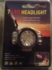 7 LED HEADLIGHT SUPER BRIGHT ADJUSTABLE HEAD STRAP Head Light Emergency