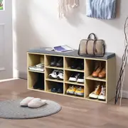 Shoe Cabinet Bench Shoe Storage Rack Wooden Organizer Shelf Cupboard Box Padded Seat Hallway Furniture