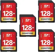 Gigastone 128GB 5-Pack SD Card UHS-I U1 Class 10 SDXC Memory Card High Speed Full HD Video Canon Nikon Sony Pentax Kodak Olympus Panasonic Digital Camera, with 5 Mini Cases
