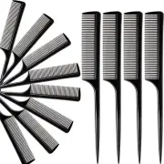 12 Pack Rat Tail Comb Styling Plastic anti Static Heat Resistant Tail Comb for A