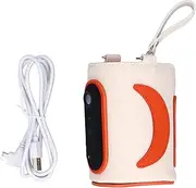 Portable Bottle Warmer Bag Adjustable Temperature USB Milk Warmer Cover for Travel Camping Home Faux Leather Silicone 12cm Height 8cm Diameter