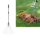 Telescoping Handle Garden Leaf Rake Cleaning Leaves Sticks