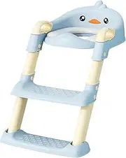Potty Training Seat without Slip, Foldable Potty for Children, Cartoon Toilet Ladder with Step Stool, Comfortable Children's Deliveries for Girls
