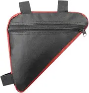 Vaveren Bike Bicycle Frame Storage Bag,Bicycles Triangle Pouch,Side Pocket Waterproof Bikes Front Tube Bag for Mountain Road Bike, Black Red