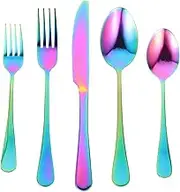 Ciieeo Sturdy Knife Fork Spoon Set 5pc Steak Tableware Stainless Steel Cutlery Easy Clean Kitchen Essential
