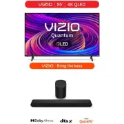 55" Class Quantum 4K QLED HDR Smart TV (NEW) M55Q6-L4 and 2.1 Soundbar SE, Wire