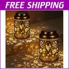 Charming Gold Solar Lanterns with Hummingbird Design - Perfect Tabletop Decor